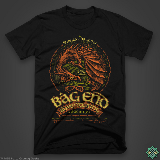 Licensed Lord of the Rings t-shirt with Bag End hobbit hole design