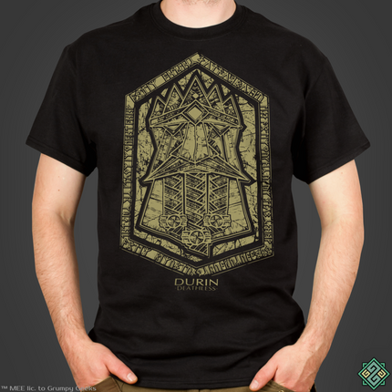 Licensed Lord of the Rings mens t-shirt with Durin art print