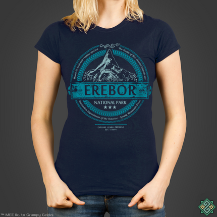 Licensed Lord of the Rings ladies t-shirt with Erebor National Park art print
