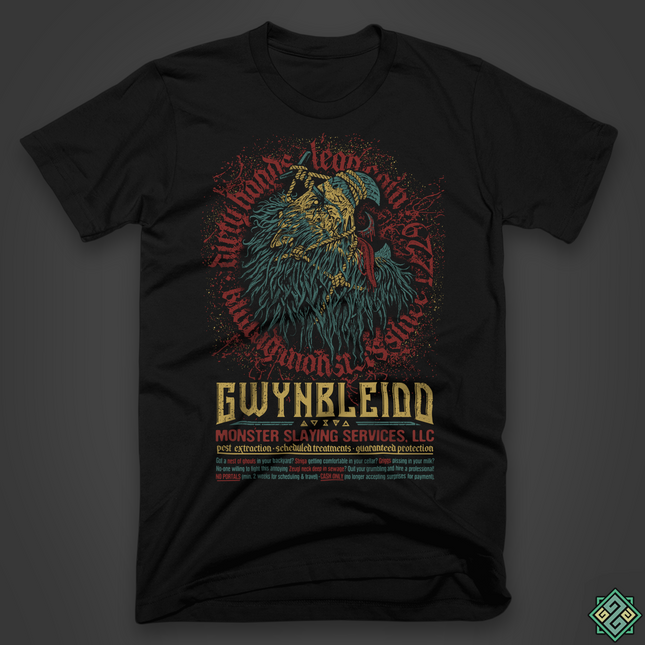 Black The Witcher t-shirt with the griffon monster trophy