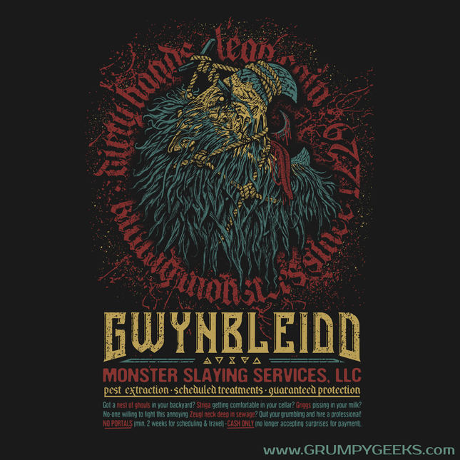 Gwynbleidd Geralt the Witcher Monster Slaying logo design