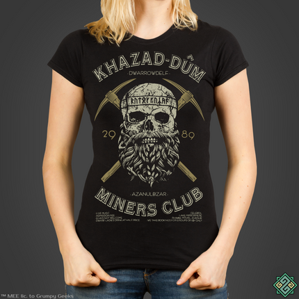 Licensed Lord of the Rings ladies t-shirt with Khazad-dum Moria Miners art print