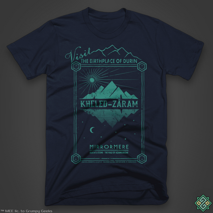 Licensed Lord of the Rings t-shirt with dwarven Kheled-zaram design