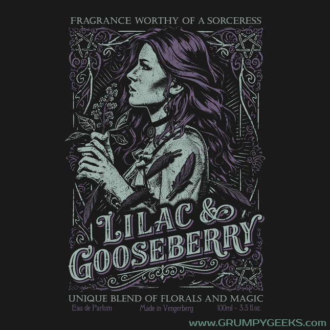 Lilac & Gooseberry perfume label by Yennefer of Vengerberg from the Witcher universe