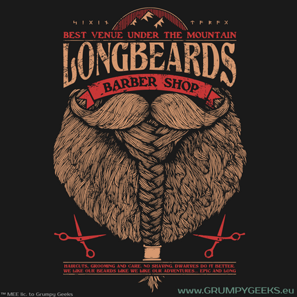 Lord of the Rings themed Longbeards Barbershop artwork