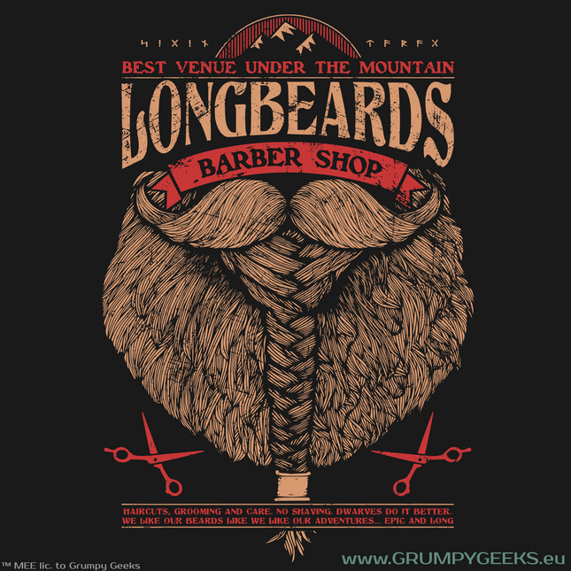Lord of the Rings themed Longbeards Barbershop artwork