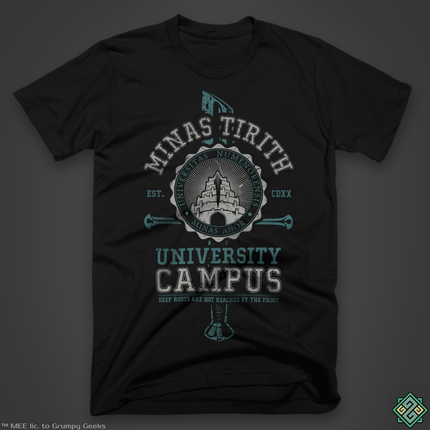 Licensed Lord of the Rings t-shirt with Minas Tirith Gondor University design