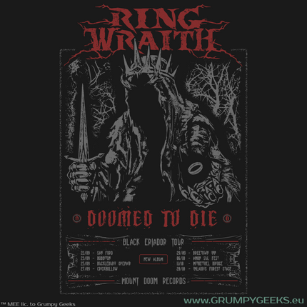 Lord of the Rings themed Ringwraith Nazgul Doomed to Die black metal album artwork
