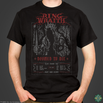 Licensed Lord of the Rings mens t-shirt with Ringwraith Nazgul metal tour art print