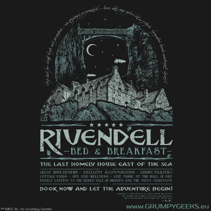 Lord of the Rings themed Rivendell Bed & Breakfast artwork