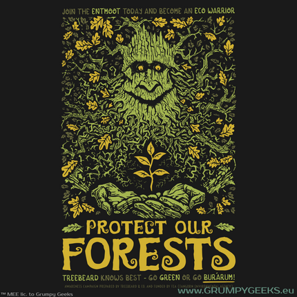 Lord of the Rings themed Eco Ent Protect our Forests artwork