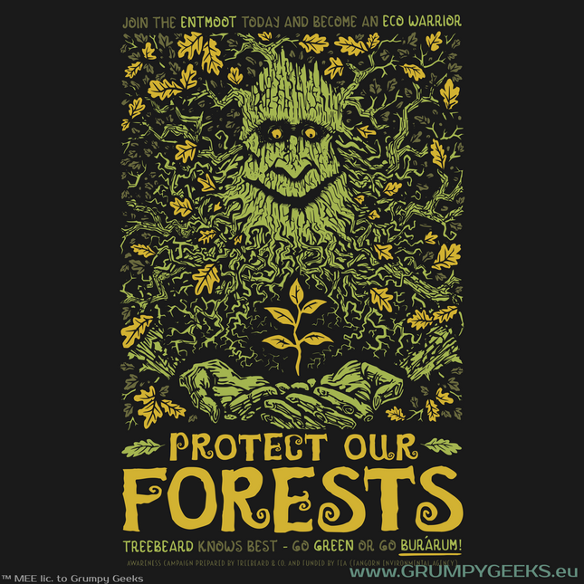 Lord of the Rings themed Eco Ent Protect our Forests artwork