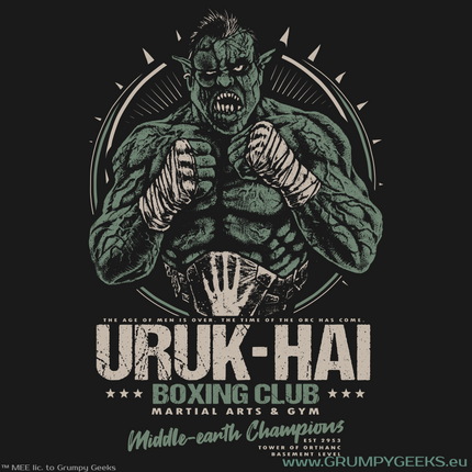 Lord of the Rings themed Uruk-hai boxing club artwork