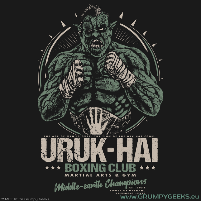 Lord of the Rings themed Uruk-hai boxing club artwork